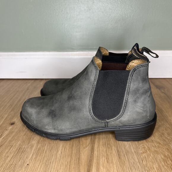 Blundstone Womens US 6.5 Boot UK 3.5 BL 1971 Ankle Chelsea Low Heel Rustic Black - Picture 4 of 8